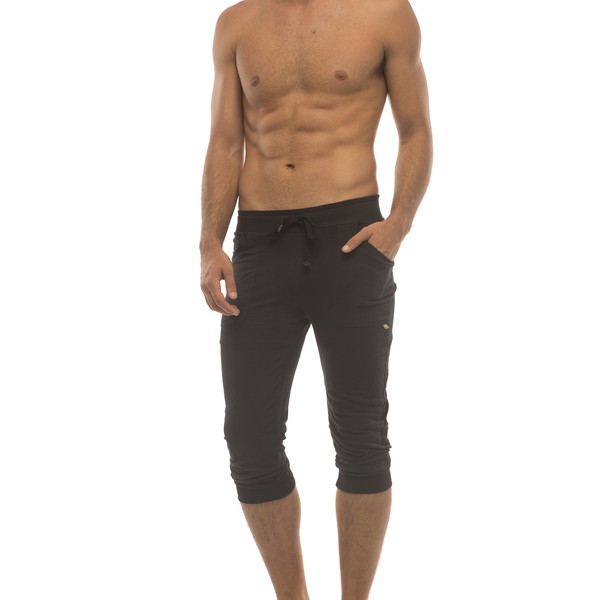 4-rth Cuffed Yoga Pant (M, Black w/Black Piping)