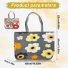 AfitLulu Large Canvas Tote Bag for Women, Foldable Floral Tote