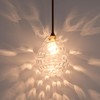 Homebelife Transparent Clear Hammered Glass Pendant Light with Brass Gold