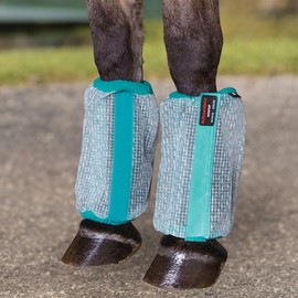 Schneiders Ripstop Mesh II Non-Fitted Horse Fly Boots | 300D Textured Nylon | 40% UV Protection | Maximum Breathability & Comfort for Fly Control | Set of 4 | Color Teal | Size Pony
