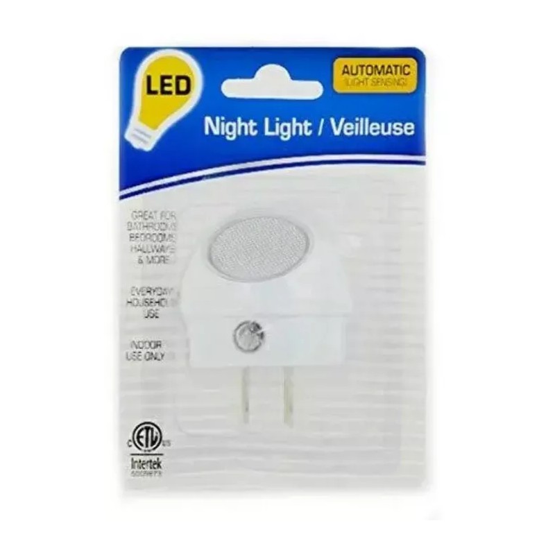 Intertek 1XNight Light LED White..Plug in with Auto Sensor White