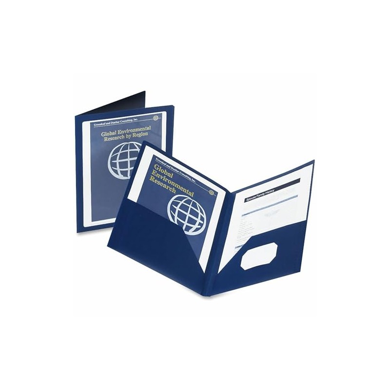 Oxford 57441 ViewFolio Polypropylene Portfolio, 50-Sheet Capacity, Blue/Clear