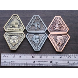 Metal Coins Fantasy Coin Forge Master Dwarven Set Dungeons Dragons RPG LARP D&D Dice Acc 6pc