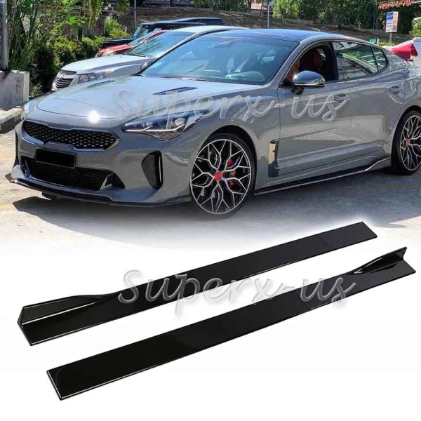 Unbranded For Kia K5 2021-2025 Gloss Black Side Skirts Extension