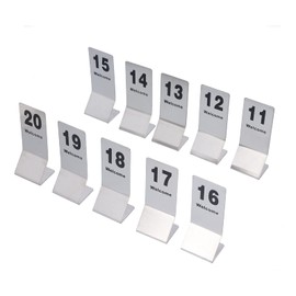Pack of 10 Table Numbers, Double-Sided, Numbered Stainless Steel Table Sign, Restaurant, Wedding, Seating Card for Events, Banquets, Catering, Wedding Banquet Table Decoration (11-20)