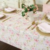 Joyfol Day Flower Tablecloth, Pink Floral Table Cloth for Rectangle