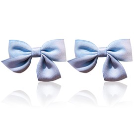 Pack of 2 Bows Hair Clips, Hair Bows Girls, Hair Bow Red, Satin Bow Hair Clip, Non-Slip Crocodile Hair Clip, Children's Cheerleader Hair Clips, Red Small Hair Clip, for Girls (Blue)