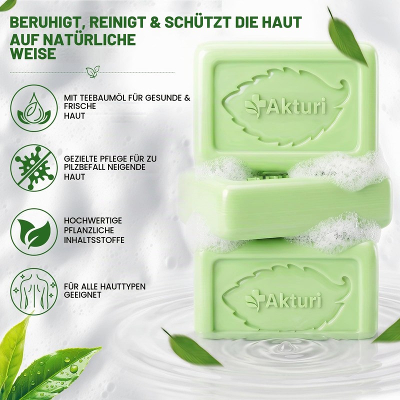Tea Tree Oil Soap, Relieves Athlete's Foot, Itching, Acne and