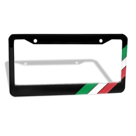 Italian Flag License Plate Frame - Metal Car Accessories Tag Frame Italy Flag License Plate Holder for Men Women Size 12.3“ x 6.3” with Screws Universal for US/Canada Vehicles