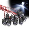 Hisxus 25Pcs 10MM White LED Pre-wired Water Clear Bulb 12V