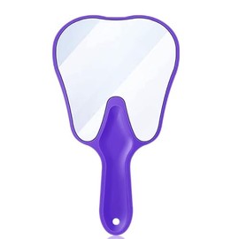 LA MIERE Tooth Shaped Mirror Ergonomic Handle Mirrors with Handle Hand Mirrors Dental Mirror Handheld, Purple