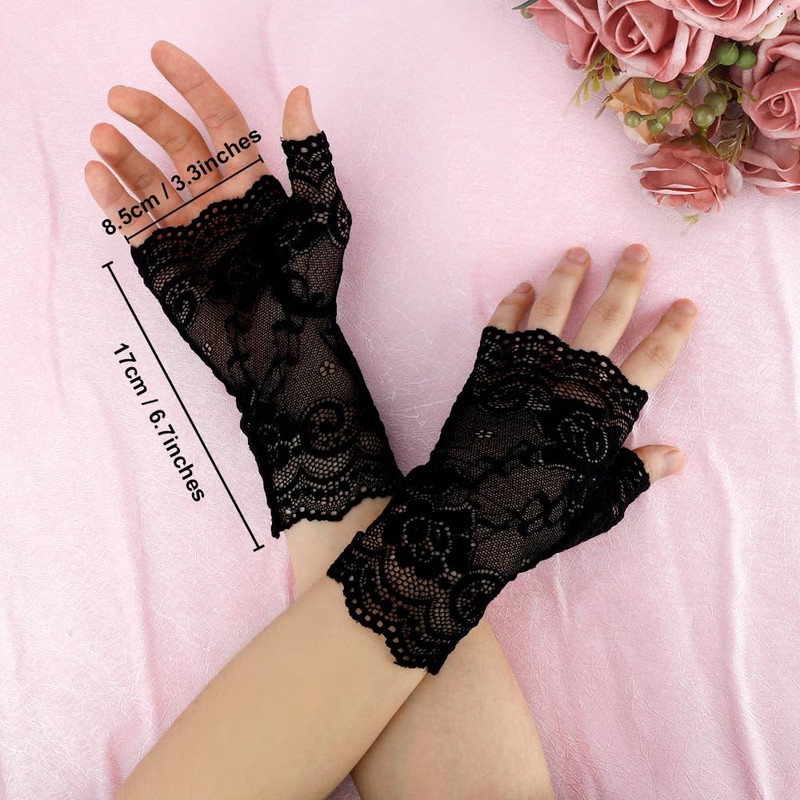 zavehony Fingerless Gloves,Lace Gloves