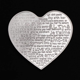 Romantic I Love You Coin Love Words Wedding Gift Love Pocket Token Heart Shaped Coin
