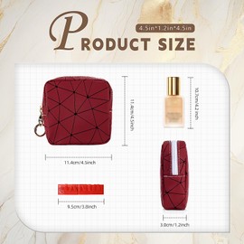 Cosmetic Bag, Toiletry Bag, Large Waterproof PU Portable Makeup Bag for Women, B-red, S, Cosmetic bag