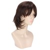 Men Wig Short Brown Straight Breathable Inner Mesh Soft Fluffy