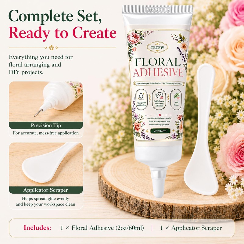 TBTFW Floral Adhesive, Floral Glue for Fresh Flowers-2.1oz