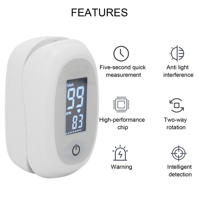Fingertip Pulse Oximeter Household Portable Blood Oxygen Saturation Pulse Rate