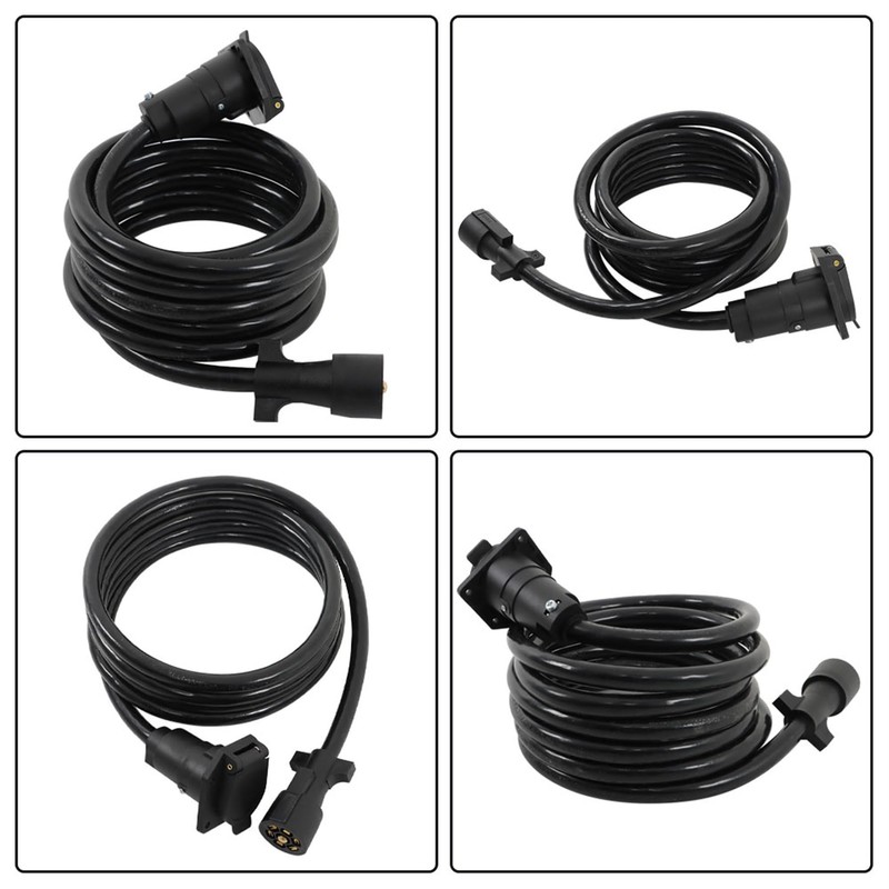 GXYWADY 7-Way 7-Pin Trailer Extension Cord-12FT 7 Blade Trailer Plug