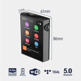 SHANLING M1 Plus 3.2inch Mini Music Player Portable DAP with Bluetooth 5.2 LDAC/WiFi/DLNA/Airplay/Tidal Streaming, Lossless DSD Hi-Res Compatible with 2TB Micro SD (Black)