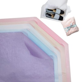 LENARON Tissue Paper, Flower Paper, Wrapping Paper, 5 Colors, 50 Sheets, 29.5 x 19.7 inches (750 x 500 mm)