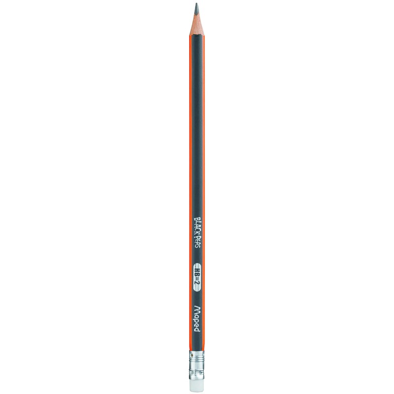 Maped Black'Peps Lápiz de Grafito, Triangular, Mina Resistente, Gris, caja