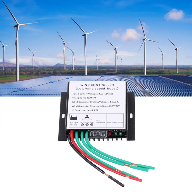 MPPT Wind Turbine Controller 100‑400W 12V 24V Auto Match Wind