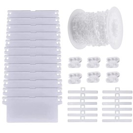 Vertical blind accessories parts,Replacement repair kit,12pcs 89mm Vertical Louver Hangers, 12 bottom counterweight slats,10M bottom chain and 10Pcs chain connector
