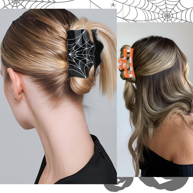 Halloween Hair Claw Clips for Women Irregular & Square 3Pcs