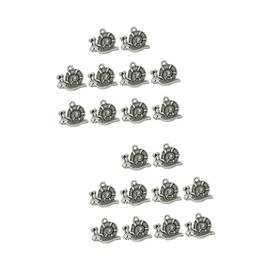 Lurrose Pack of 20 Animal Charms Snails Jewellery, Metal, No Gemstone