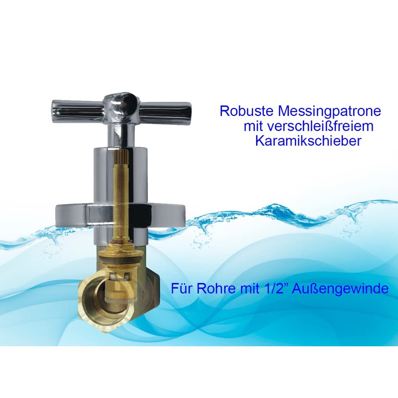 Flush-Mounted Valve for Bathroom and Kitchen Wall Valve Shut-off Valve