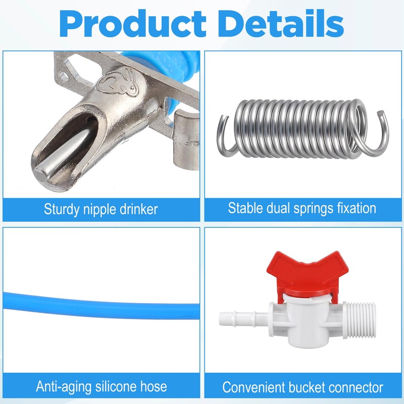 16 Set Automatic Rabbit Watering System Kit,ID 5/16" Hose 16