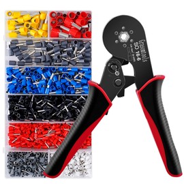 Ferrule Crimping Tool Kit, Self-Adjusting Hex Wire Crimping Pliers for 0.08-16mm² with 1200 Pieces Wire End Terminals, Wire End Ferrules (16-6 Crimper Kit-2)