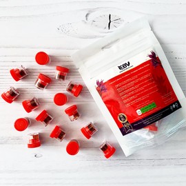 EBV Top Grade Superior Saffron Powder for Unmatched Taste and Aroma -100% Pure & Natural All Red Golden Spice for Tea, Drink, Paella, Tahchin,Pack Of 16 Single Serve Containers (125 Mg Each)