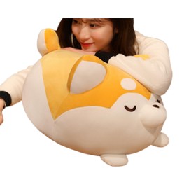 TONGSONG Plush Husky Stuffed Animal Husky Dog Hugging Pillow Cuddly Husky Plushies Dog Toy Husky Huggable Anime Husky Gifts for Kids and Lovers in Birthday, Valentines (Yellow, 20 Inch)