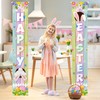 Happy Easter Porch Banner Bunny Egg Rabbit Daisy Party Front