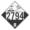 GC Labels-P303c2794, Corrosive Class 8 UN2794 Removable Vinyl DOT Placard,