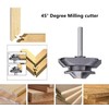 45 Degree Lock Miter Router Bit 1/4 Shank 3-Piece Set: