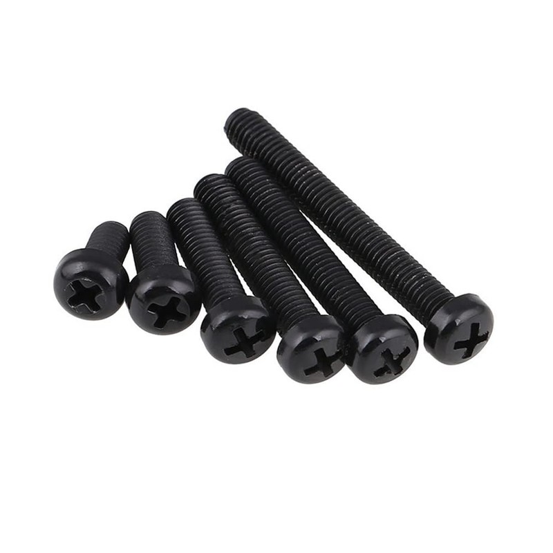 CONPHERON Plastic Screws Phillips Round Head Machine Screws Bolts Black