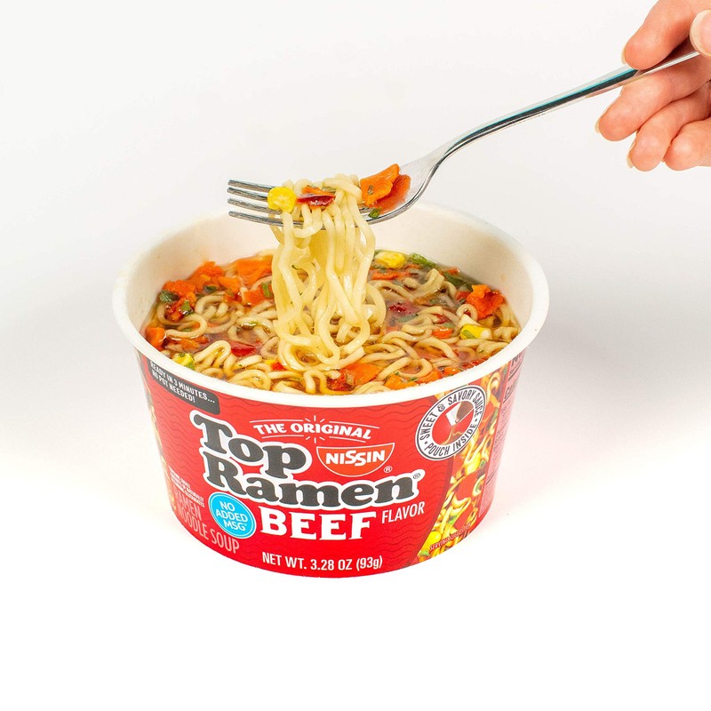 Nissin Top Ramen Bowl Ramen Noodle Soup, Beef, 3.28 Ounce
