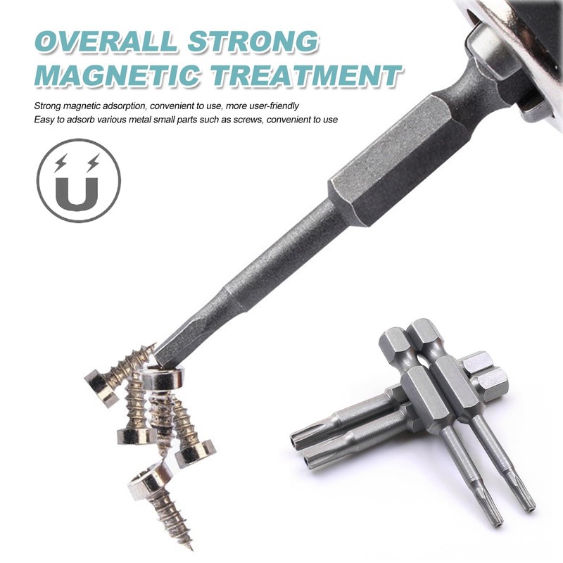 Torx Screwdriver Bit Set 50mm, 1/4 Inch Torx Security Bits