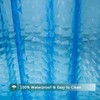 jssablo Blue Shower Curtain Liner, 100% Waterproof EVA 3D Shower