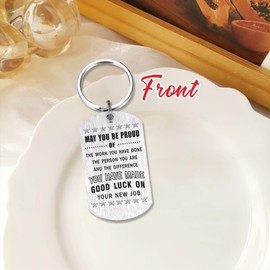 DEGASKEN Leaving Gifts for Colleagues Women - Chance Made Us Colleagues - Good Luck Keyring for Coworker Go Away