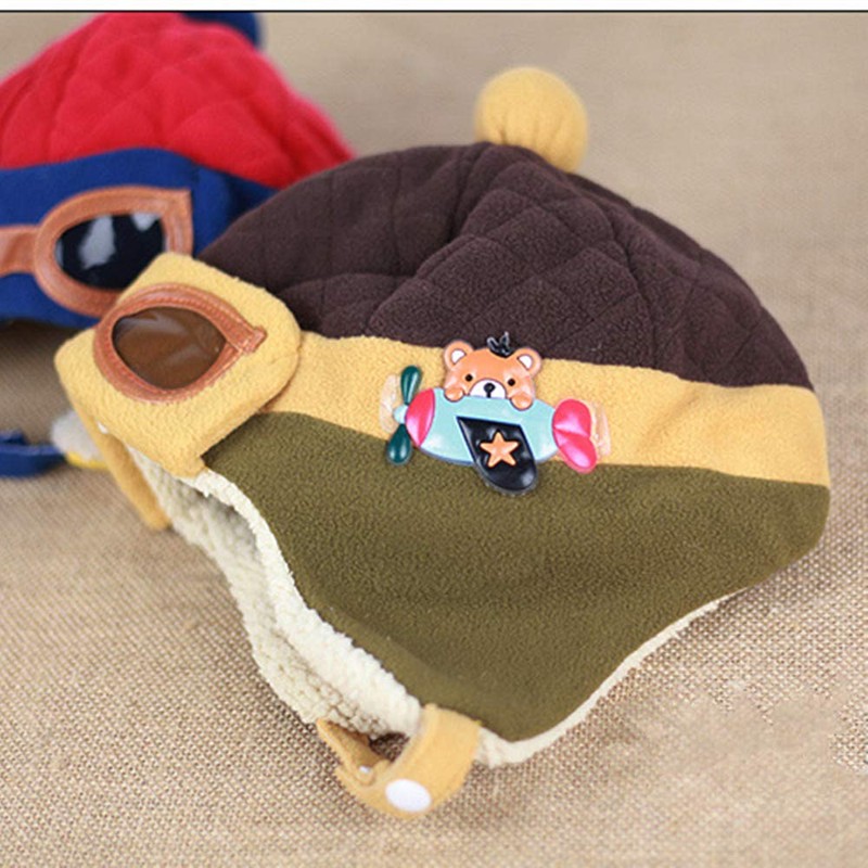 Crochet Earflap Pilot Hats Rabbit Ears Beanie Cap Winter Warm