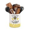 BOXJINCO Bee Kitchen Decor, 6.5inch Ceramic Utensil Holder with Bee