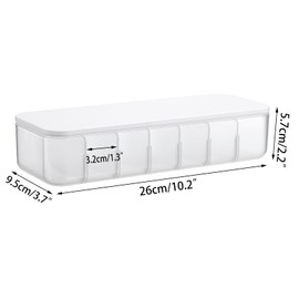 SUMTree Contact Lens Storage Organiser Cosmetic Storage Box with Lid Daily Contact Lens Container Disposable Contact Lens Dispenser Transparent Organiser for Dressing Table 7 Compartments, Transparent