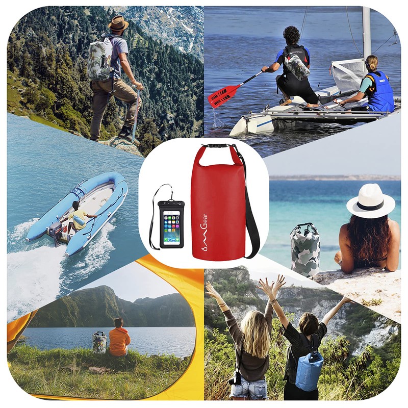 OMGear Waterproof Dry Bag Backpack Waterproof Phone Pouch 40L/30L/20L/10L/5L Floating