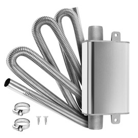 MaxEarn Small Upgrade Silencer with 300 cm Exhaust Hose for Power Generator, Car Stainless Steel Exhaust Pipe Auxiliary Heater, Exhaust Pipes with 2 Clips for Ebespacher Air Diesel Heater