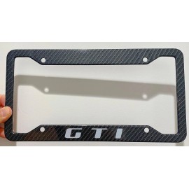 Unbranded GTI Metal Carbon Fiber Look License Plate Frame
