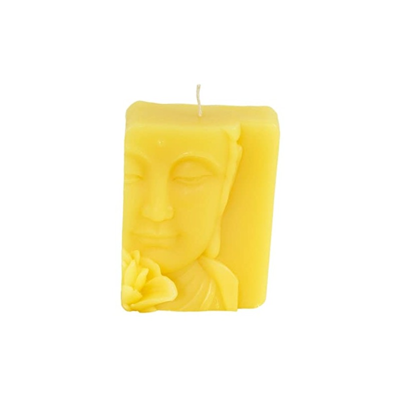 Candlestock Handmade Beeswax Buddha Relief Unscented Candle