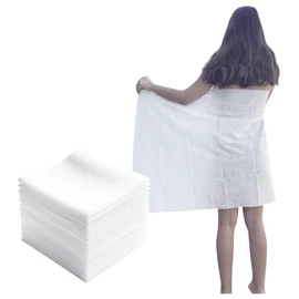 ISCALLI Disposable Towels for Bath, Guests, Spa and Salon, Camping, RV, Travel, Yoga, Gym, 20-Count, Single Use, Soft Linen Feel, Super Absorbent, 55.1 x 27.6 Inch (Bath Towel, 55.1" x 27.6")